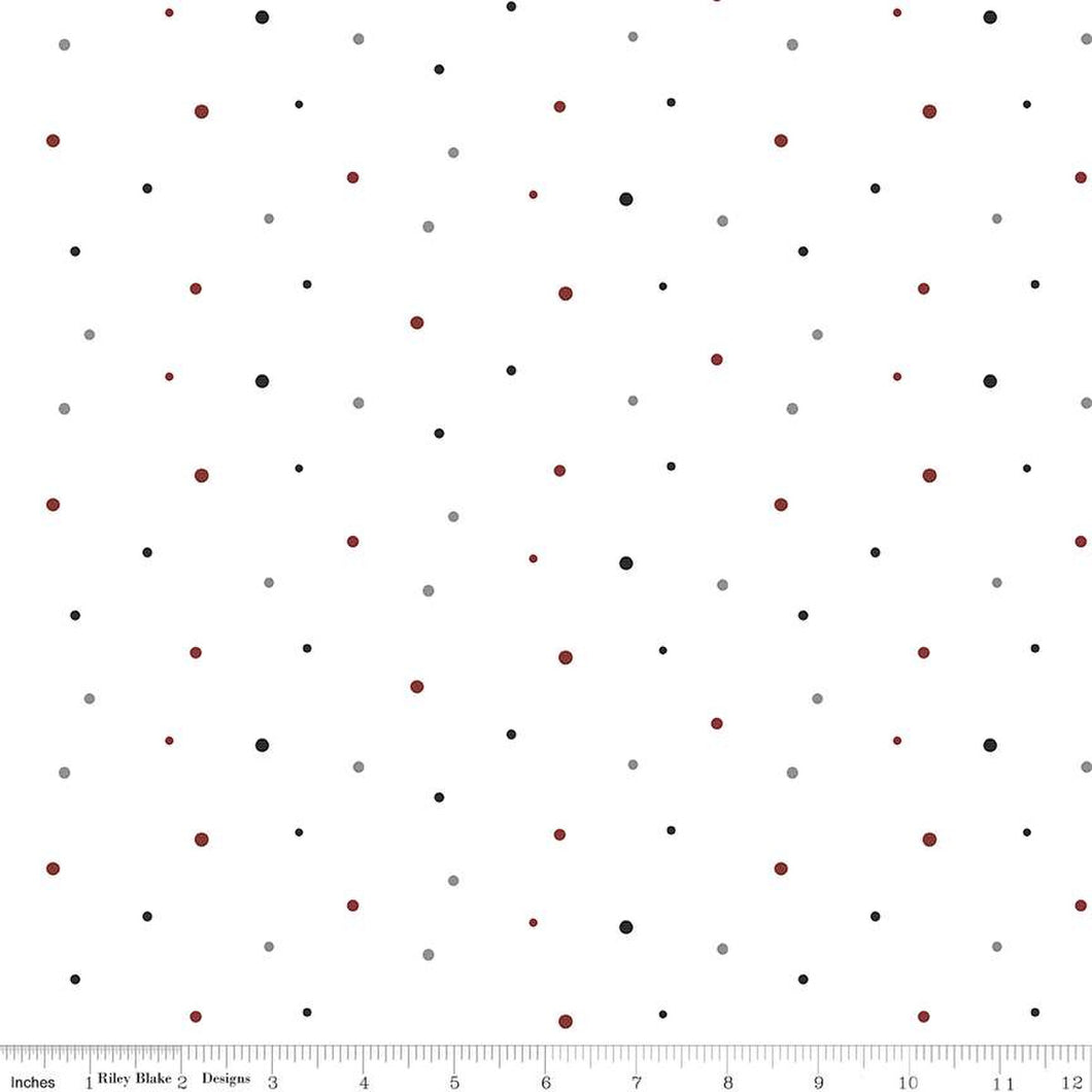 Flannel Hello Winter Dots Multi by Riley Blake F11944-MULTI