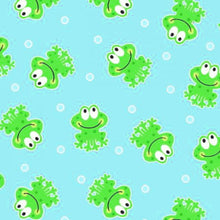 Load image into Gallery viewer, Comfy Flannel - Happy Frogs Aqua Yardage 1020 11