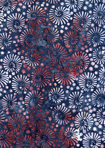 Tonga Batiks - Fireworks - Tonga - B 8214 - Patriot - Snazzy Swirls