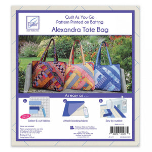 Quilt As You Go Pre-Printed Batting JUTJT-1477 Alexandra Tote Bag