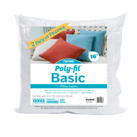 Poly-Fil Basic Pillow Insert 16in x 16in 2pk # JVP162