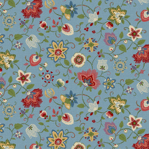 Marcus Fabrics "Thread the Needle" by Laura Berringer Flower Sampler Blue 0830-0150