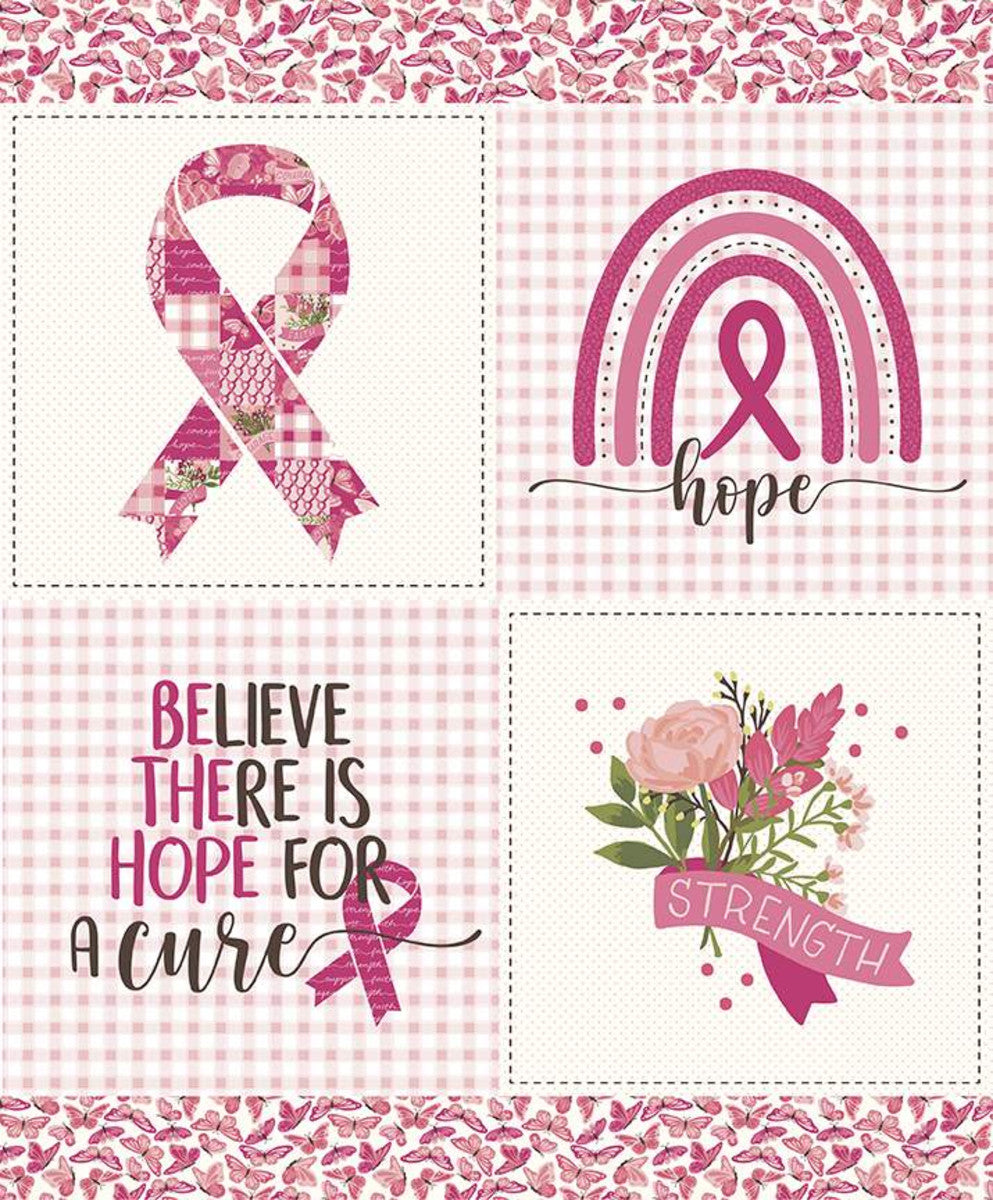 Riley Blake Designs Hope In Bloom Panel Pink PD11026-PINK