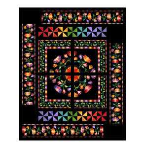 Kit - Flamenco Fractures Quilt - Fabric and Pattern for 66 x 82