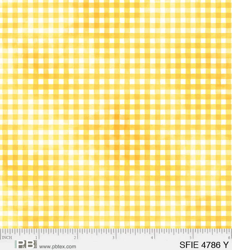 SunFlower Field Yellow Check by Sandy Lynam Clough (P&B) SFIE 4786 Y