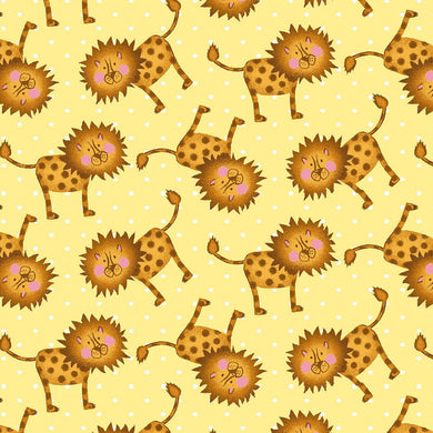 Silly Safari Spotted Lion Yellow Fabric  5941-33