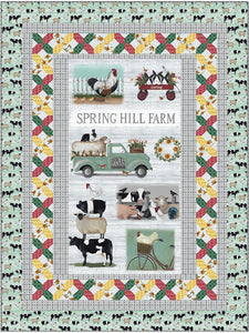 Benartex Spring Hill Farm Mint Block Print Stripe # 13251-40
