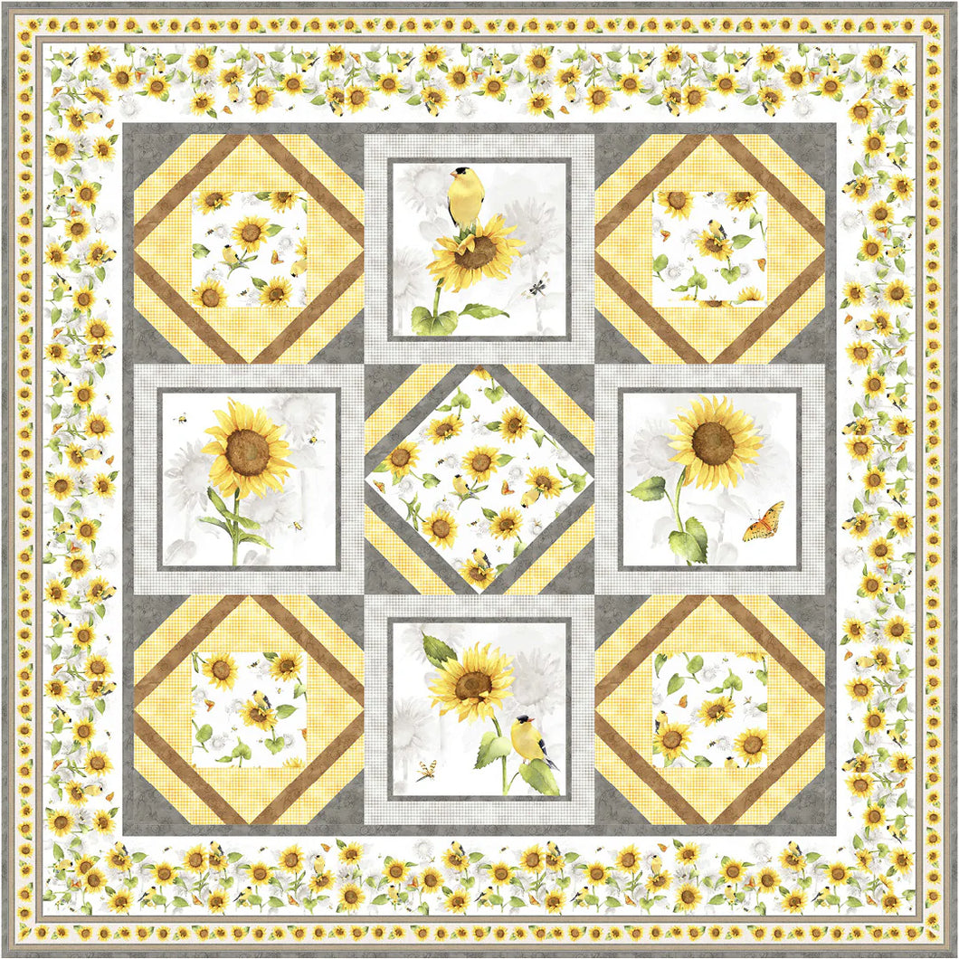 Sunflower Field Quilt by Cyndi Hershey - Free Download
