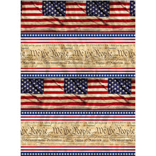 Load image into Gallery viewer, Timeless Treasures Fabric WE THE PEOPLE CONSTITUTION FLAG Repeating Stripe C8318