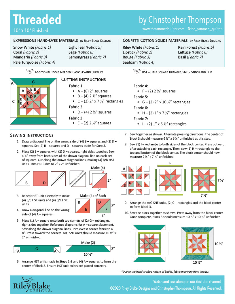 RBD 2023 Block 3 - Threaded Free Pattern Download – K&K Logo