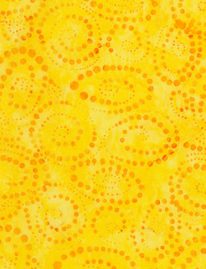 Dotty Spiral Batik - Tonga Canary