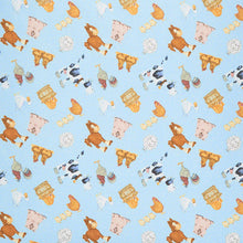 Load image into Gallery viewer, Comfy Flannel - Tossed Barn Animals Blue Yardage 0959 11