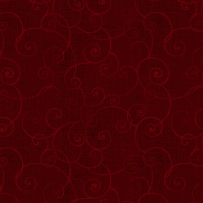 Henry Glass Fabric - Whimsy Basic - Soothing Swirl -  Crimson - 8945-89