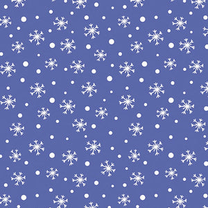 Snow Place Like Home - Snow Daze in Periwinkle - Blue White Dots Cotton Quilt Fabric  9868-56- 