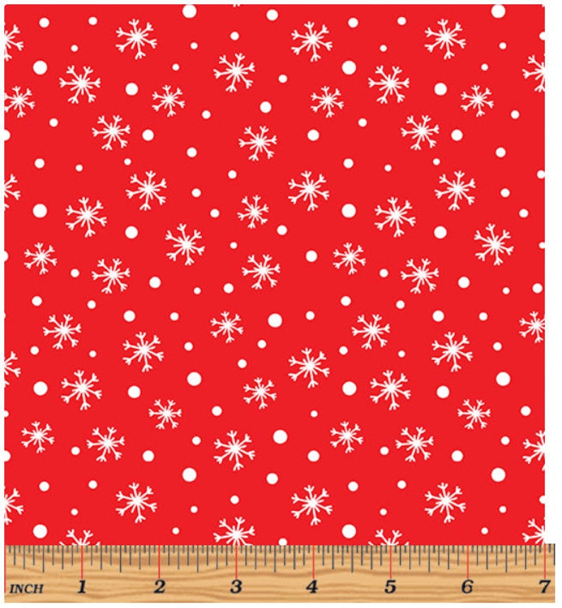 Snow Place Like Home - Snow Daze in Periwinkle - Red White Dots Cotton Quilt Fabric  9868-10