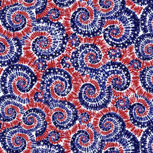 Patriotic Fabric Tie Dye Swirls Stars Cotton Timeless Treasures C8790