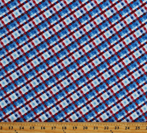 Stars & Stripes Forever Cotton Plaid Fabric 5827-78