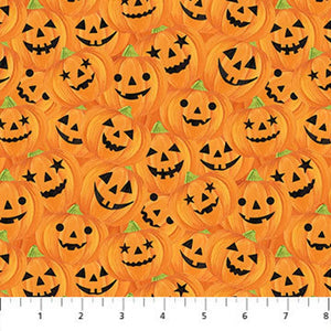 Gnomes Night Out 24663-55 orange pumpkins by Northcott Fabrics