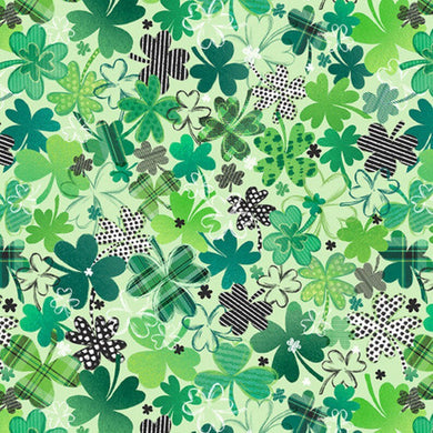 SHAMROCKED! SILAS M STUDIO CLOVERS LIGHT GREEN 2497-60