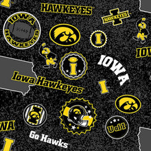 Load image into Gallery viewer, Iowa Hawkeyes NCAA Home State design 43 inches wide 100% Cotton Fabric – IA-1208