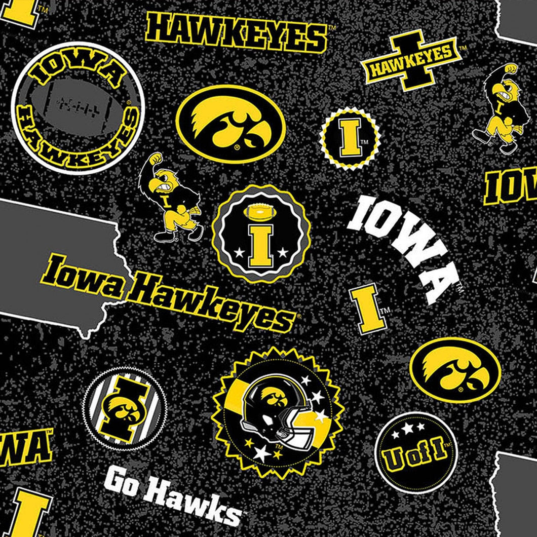 Iowa Hawkeyes NCAA Home State design 43 inches wide 100% Cotton Fabric – IA-1208