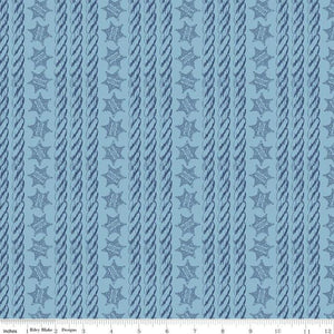 Americana John Wayne - by Riley Blake Designers - Ropes & Stars White - C9471-Blue