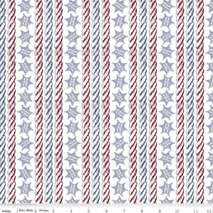Americana John Wayne - by Riley Blake Designers - Ropes & Stars - C9471-White