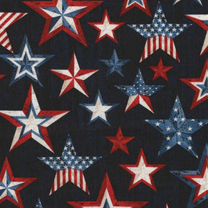 Minky Softie 60" Wide Ink Americana Stars Yardage SKU# WSOFTIE-PD5279-INK