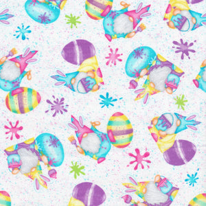 Hoppy Easter Gnomies 560-25 Multi by Shelly Comiskey for Henry Glass Fabrics
