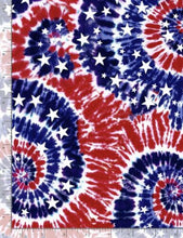 Load image into Gallery viewer, Patriotic Fabric Tie Dye Swirls Stars Cotton Timeless Treasures C8790