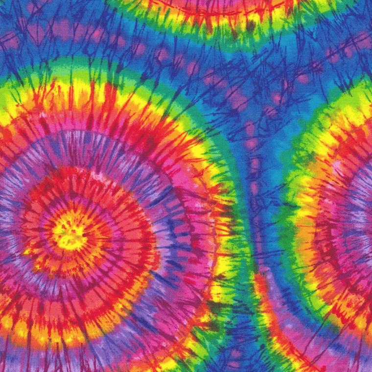 Cotton Tie-dye Look Rainbow Sunburst Spirals Circles Multi Colored Cotton Fabric Print by The Yard Tribeca-C3931