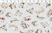 Load image into Gallery viewer, Clothworks From the Heart Animal Friends Mist Gray Y3358-116